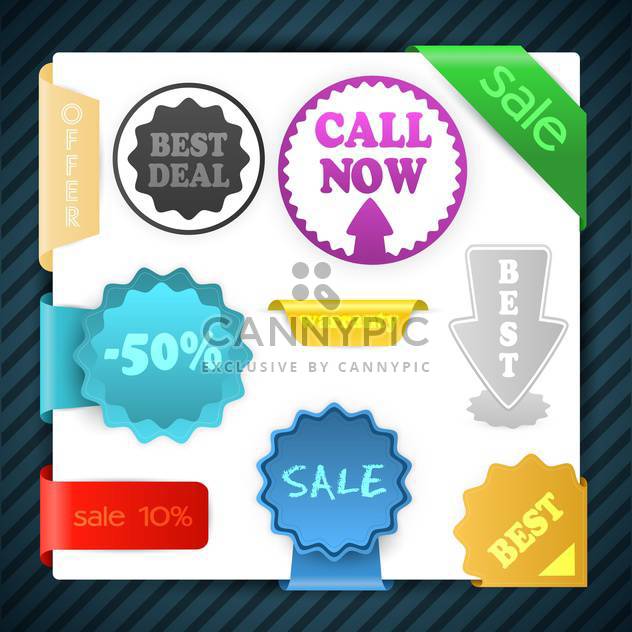 Set of vector sale signs, labels, badges, stickers - vector gratuit #129978 