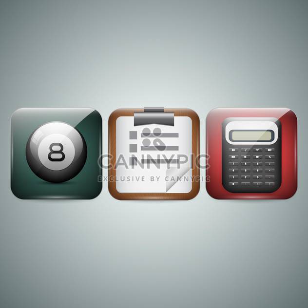 Mobile phone icons on grey background - Free vector #130098