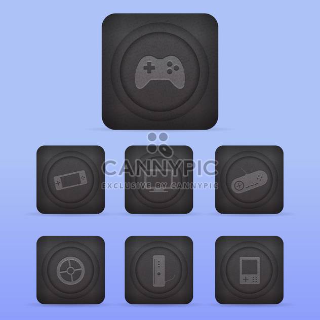 Vector video game icons set on blue background - Free vector #130148