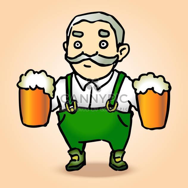 Vector illustration of cartoon Oktoberfest man with beer - Free vector #130198