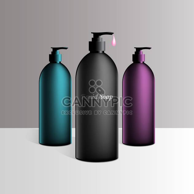 gel, foam and liquid soap bottles set - vector gratuit #130298 