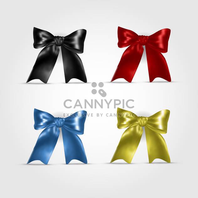 Set with colorful vector bows, isolated on white background - vector gratuit #130468 