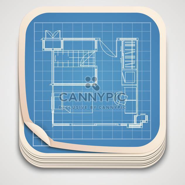 vector blueprint drawing icon - Free vector #130518