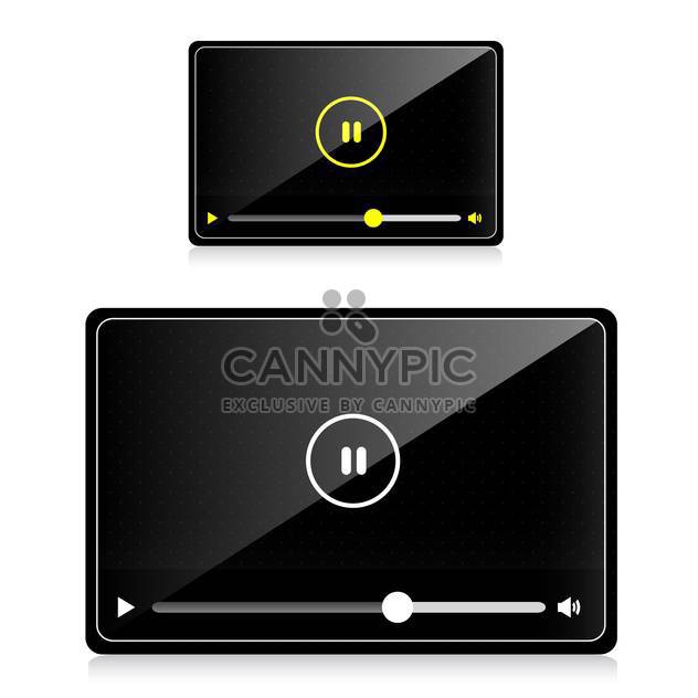 Vector audio video player on white background - Free vector #130608