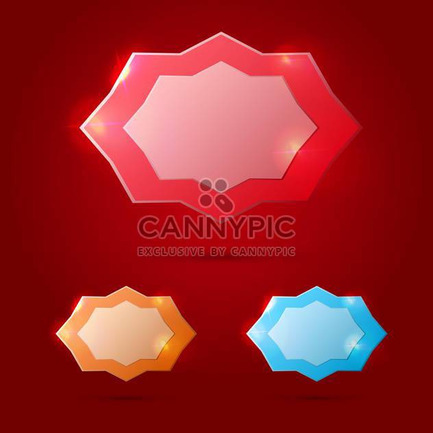 Vector glossy banners on red background - vector gratuit #130828 