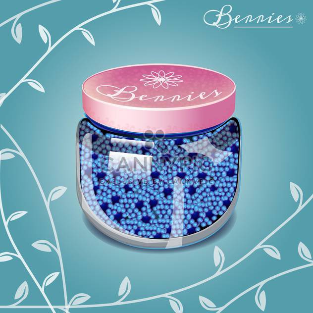 Blueberry jam on blue background vector illustration - Free vector #131068