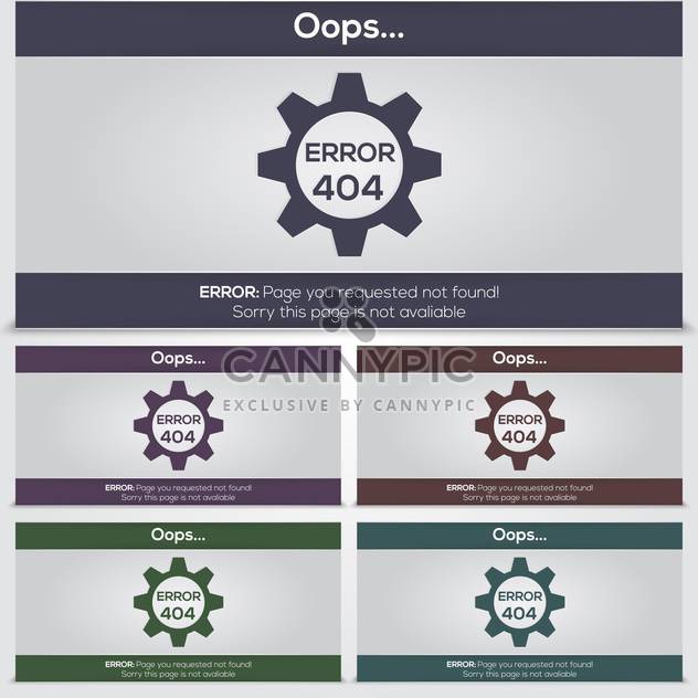 set of vector 404 error icons for web - vector #131358 gratis