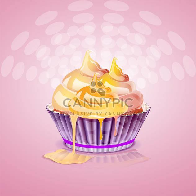Cute and tasty birthday cake illustration - vector gratuit #131498 