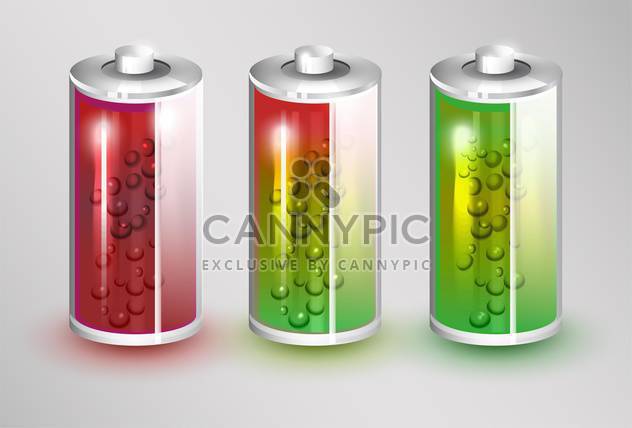 Vector set of batteries load standing on white background - Free vector #131718