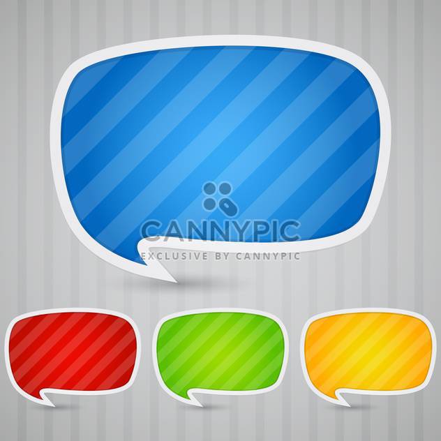 Colorful sticky speech bubbles vector set - Free vector #131928