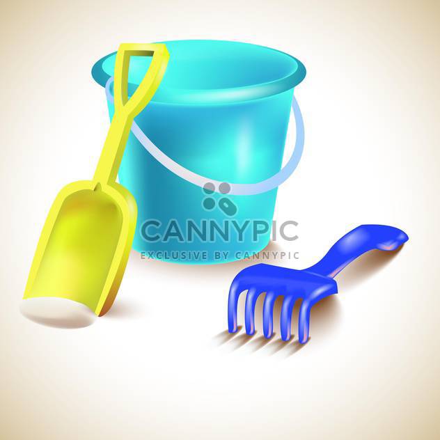 Vector illustration of toys for sandbox - vector #131968 gratis