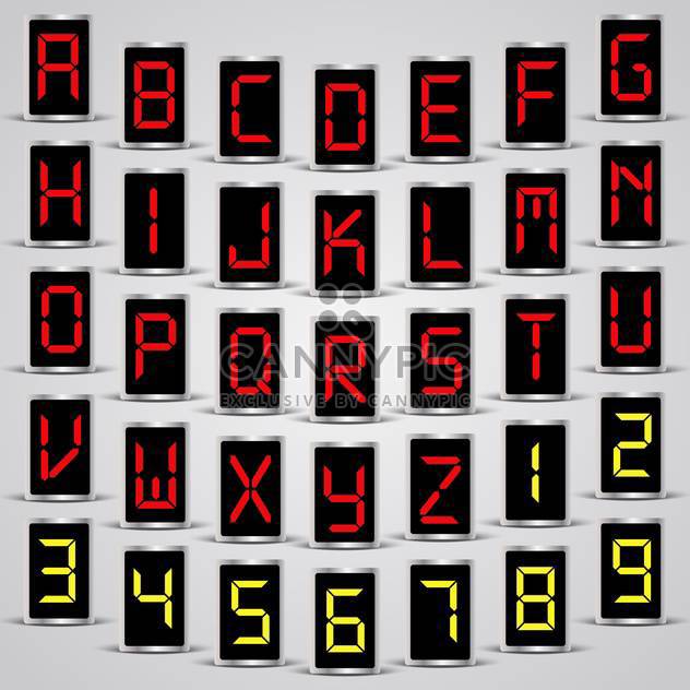 Abstract led vector alphabet and numbers - vector #132198 gratis