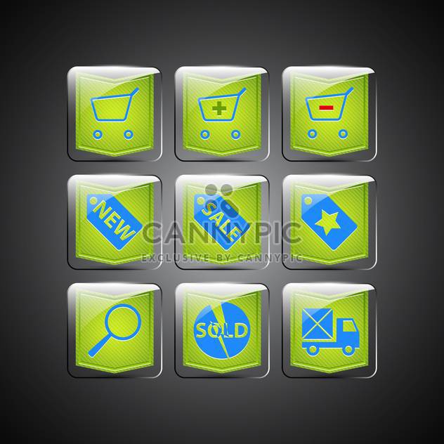 Green sale icons on black background - vector gratuit #132208 