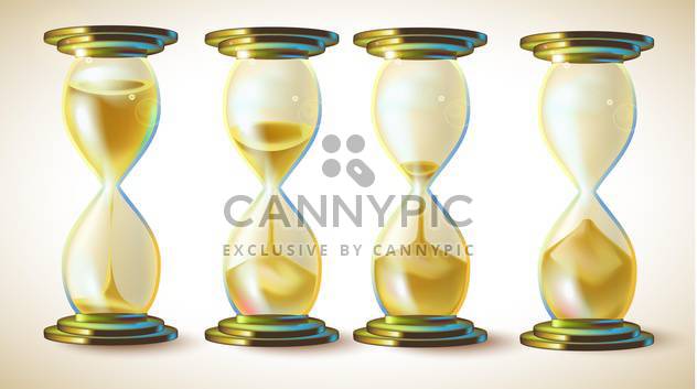 Vector set - hourglasses with golden sand - vector gratuit #132288 