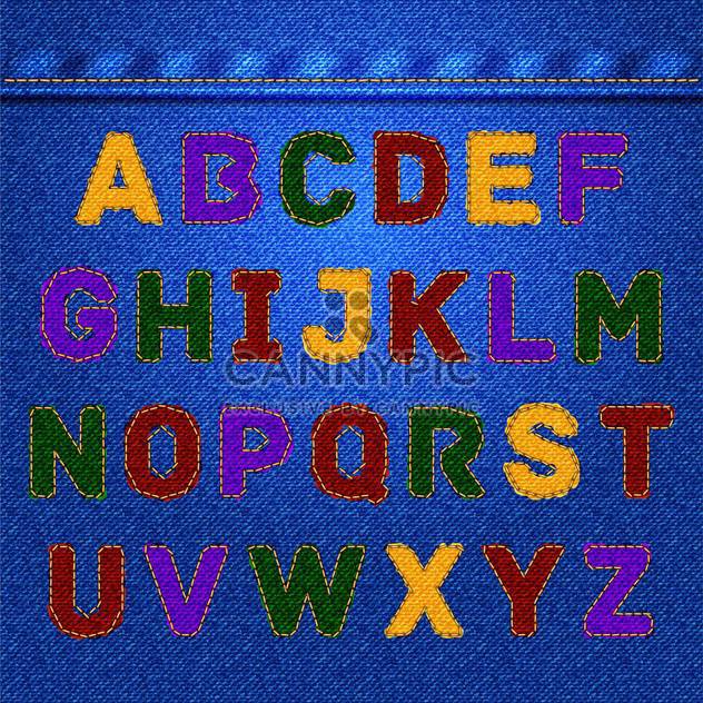 Vector jeans alphabet, fashion jeans texture - vector #132358 gratis