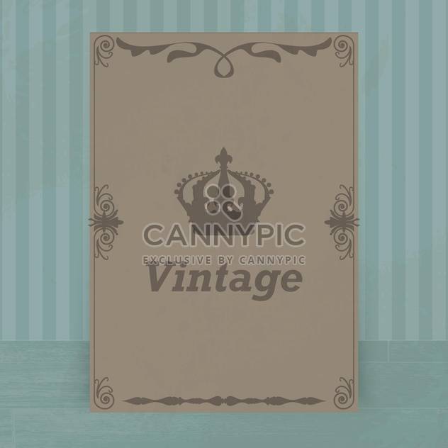 vintage crown card background - vector gratuit #132618 