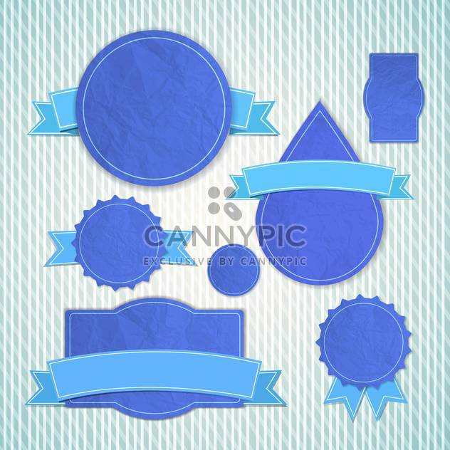 blue blank vintage emblems set - бесплатный vector #132828