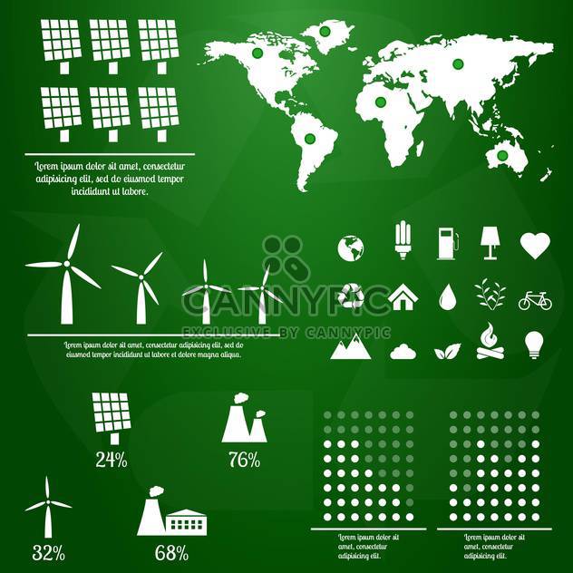 ecology infographics with elements and icons - vector #133368 gratis