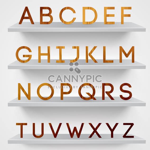 wooden font alphabet letters background - vector gratuit #133418 
