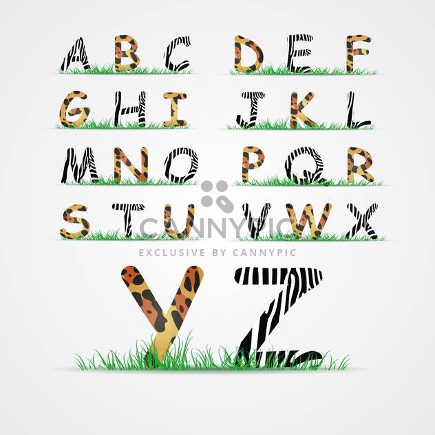animal font alphabet letters - vector gratuit #133708 