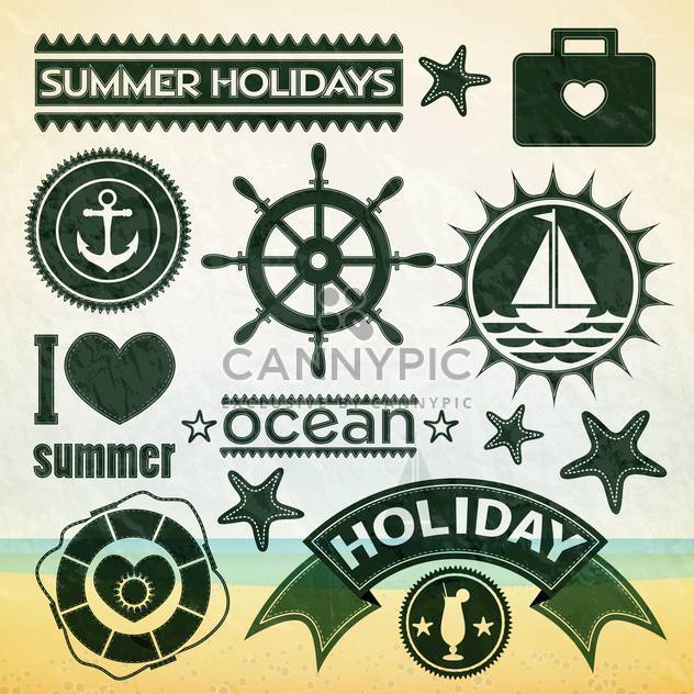 summer holiday icons set - vector #133858 gratis