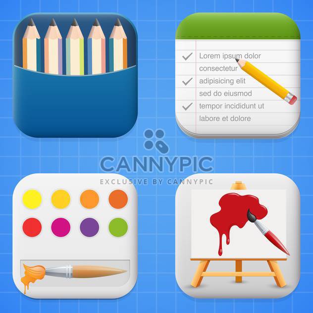 vector set of art icon buttons - Free vector #134018