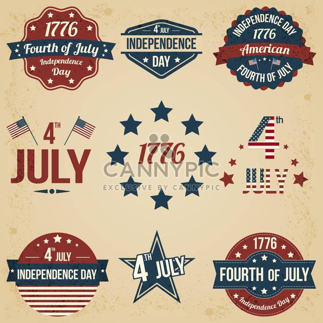 vector independence day badges - vector gratuit #134038 