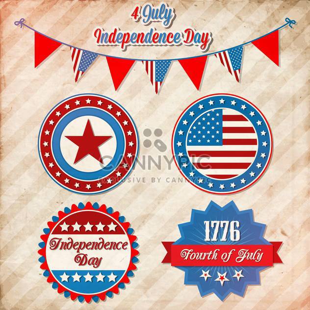 vector independence day badges - vector gratuit #134058 