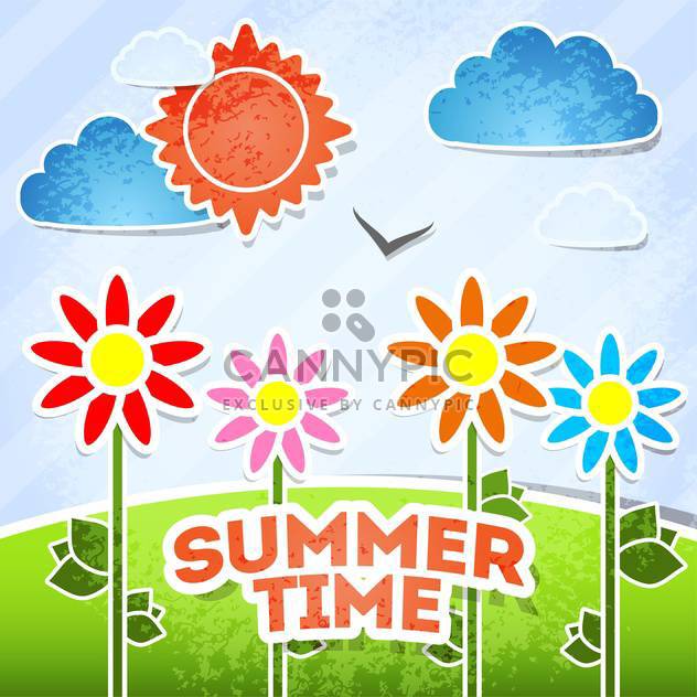 summer time card vacation background - Free vector #134178