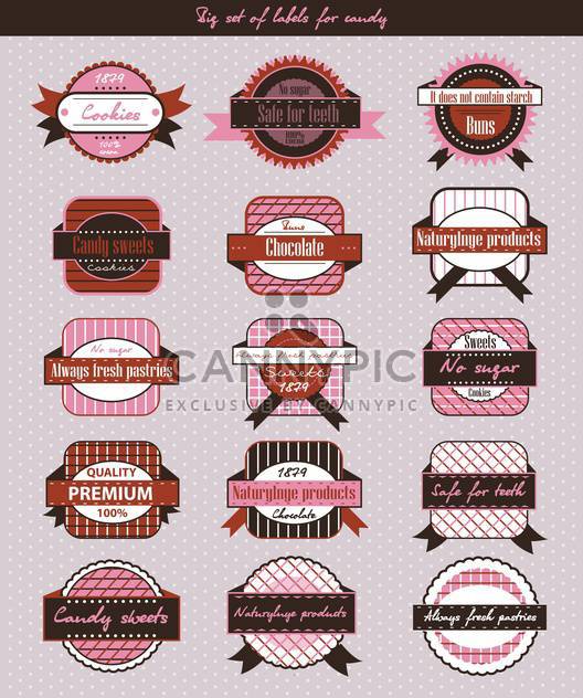 vintage candy shop labels and stickers - Free vector #135138