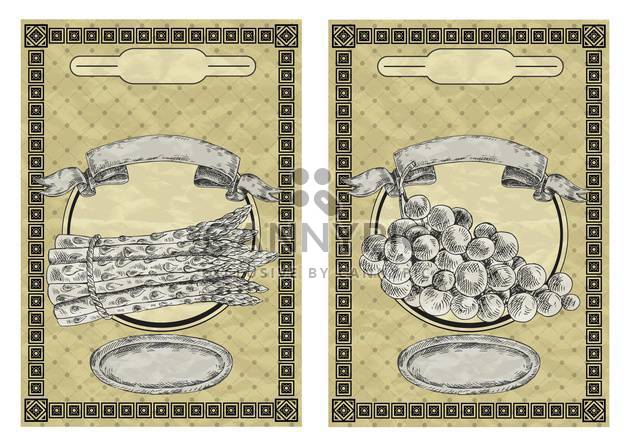vintage style labels for grape and asparagus - Free vector #135148