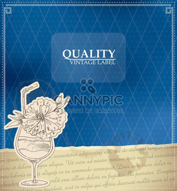 vintage style label with cocktail - Free vector #135178